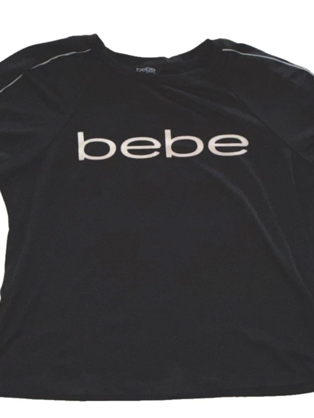 bebe Black Tee with White Logo